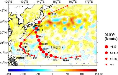 An extraordinary chlorophyll-a enhancement event jointly induced by two sequential tropical cyclones in the Kuroshio region south of Japan